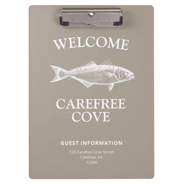 Vacation Rental Guest Information Clipboard (Front)