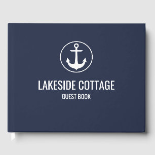 Vacation Rental Navy Blue Anchor Nautical Airbnb Guest Book
