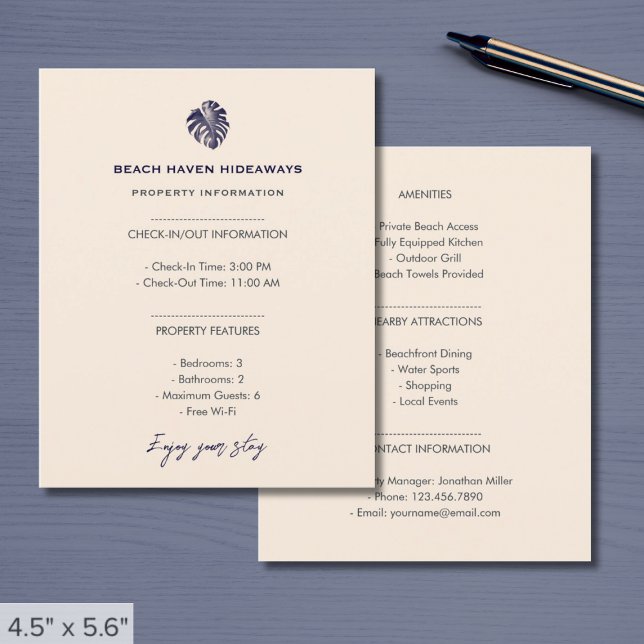 Vacation Rental Property Information Sheet (Creator Uploaded)