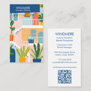 Vacation Rental Real Estate Agent Realtor QR Code Business Card