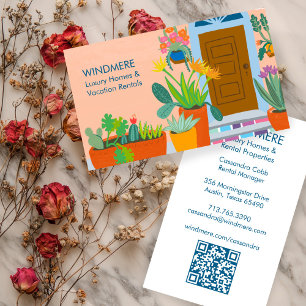 Vacation Rental Real Estate Agent Realtor QR Code Business Card