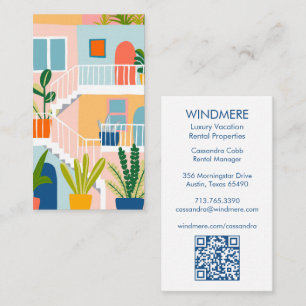 Vacation Rental Real Estate Agent Realtor QR Code Business Card