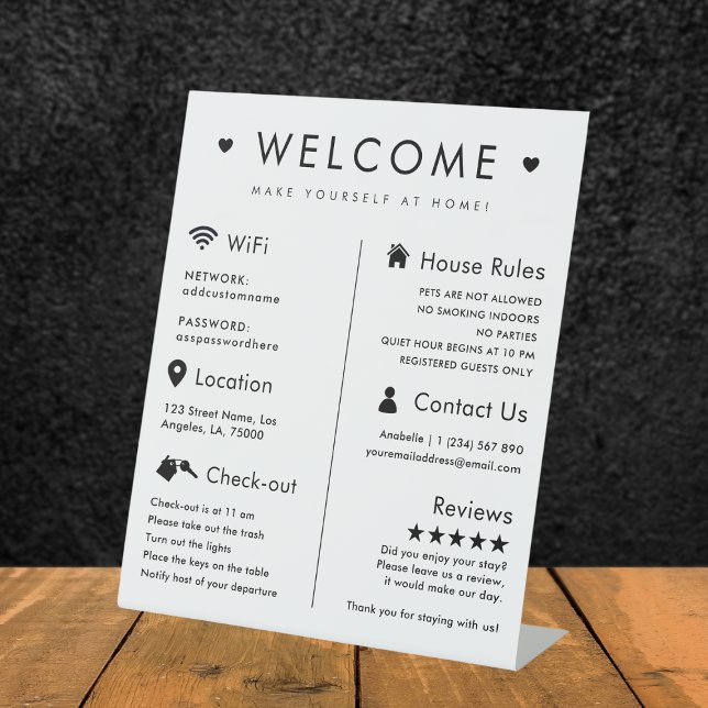 Vacation Rental Welcome Guest House Rules Sign (Creator Uploaded)