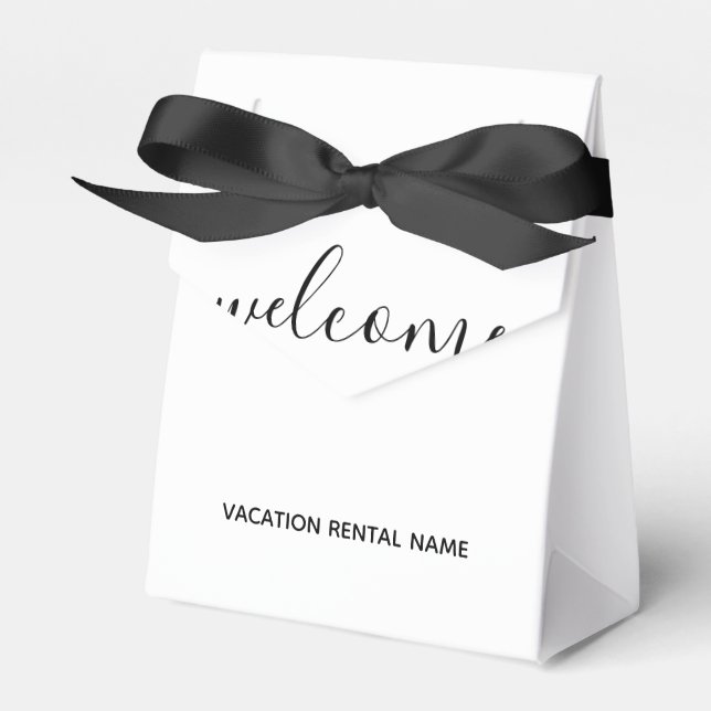 Vacation Rental White Welcome Favour Box (Front Side)