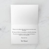 Vacation Rental White Welcome Note Card 2