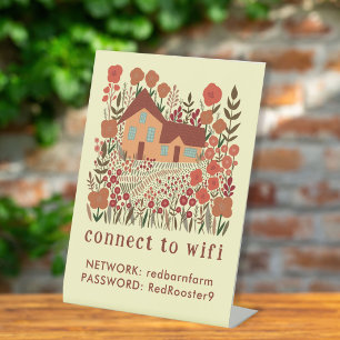 Vacation Rental WIFI Login Password Farmhouse Pedestal Sign