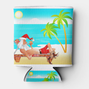 vacation santa claus can cooler