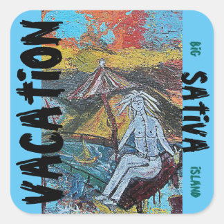 VACATION SATIVA SQUARE STICKER