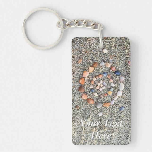 Vacation Sea Shell Beach Art Key Ring (Front)