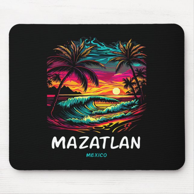 Vacation Souvenir Palm Tree Mazatlan  Mouse Mat (Front)