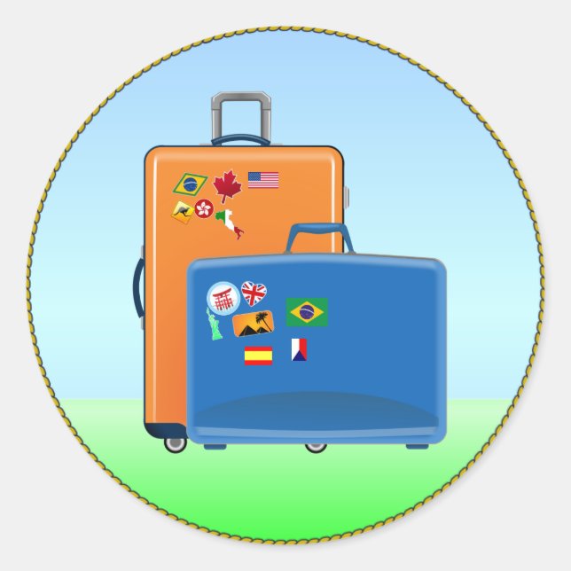 Vacation Suitcases Classic Round Sticker (Front)