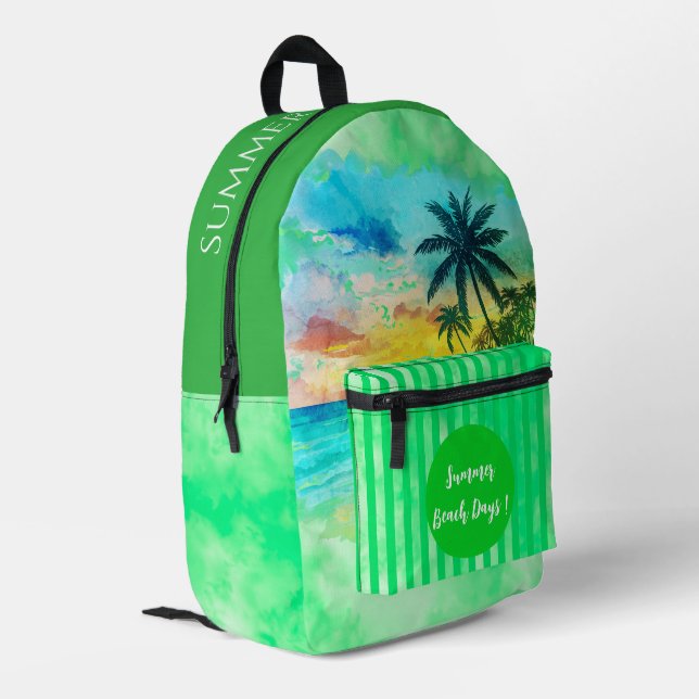 Vacation, Summer Beach Days, Holiday Printed Backp Backpack (Back Corner Left)