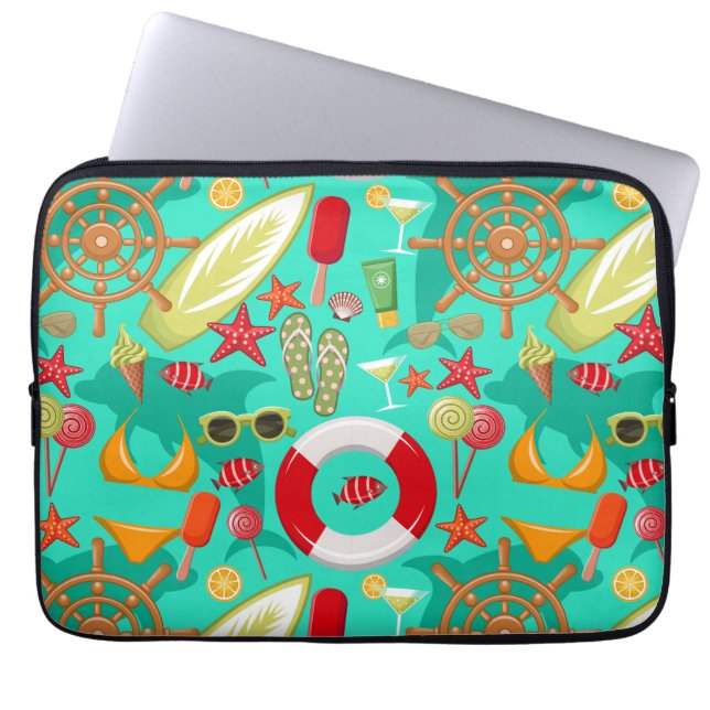 vacation summer beach pattern       laptop sleeve (Front)