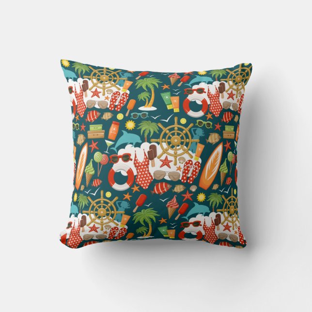 vacation summer party beach pattern      cushion (Front)