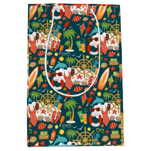 vacation summer party beach pattern medium gift bag
