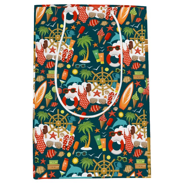 vacation summer party beach pattern   medium gift bag (Front)
