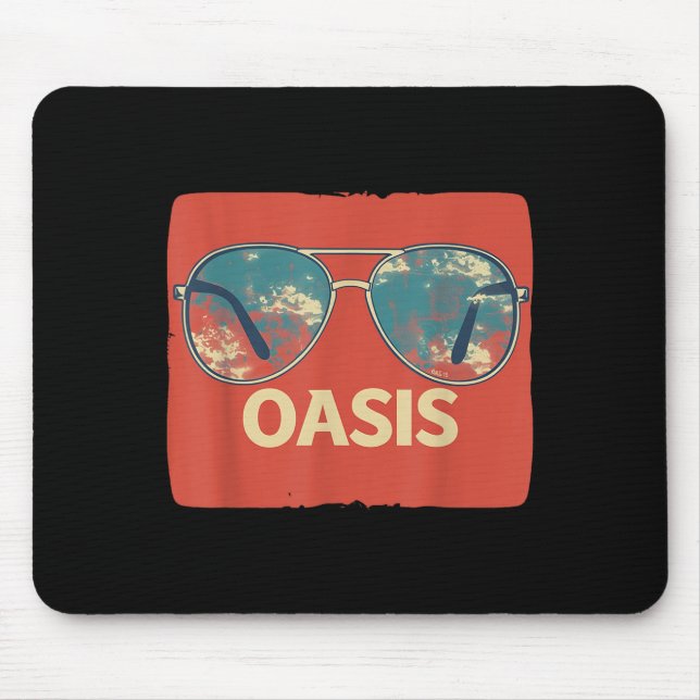 Vacation Sungles With Cool Oasis Statement  Mouse Mat (Front)