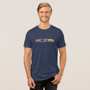 Vacation Sunrise Design Bold Typography with Sun Tri-Blend Shirt