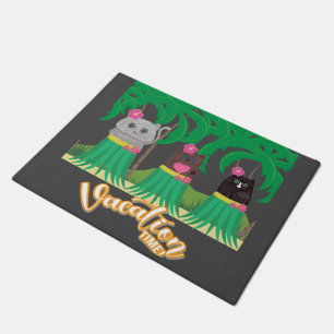 Vacation Time Hula Kitty Doormat