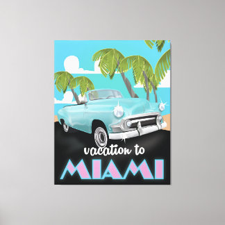 Vacation to Miami Travel poster Canvas Print