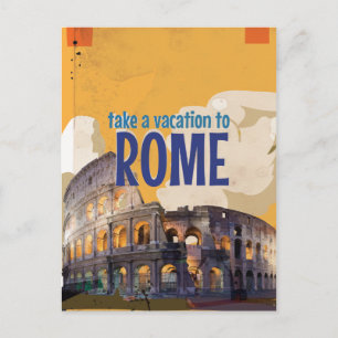 Vacation To Rome Vintage Art Postcard