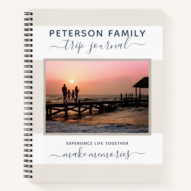 Vacation Trip Journal Personalised Family Memories (Front)