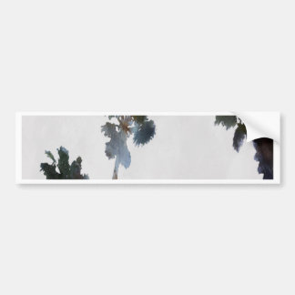 Vacation Tropical Palms Artistic Watercolor  Bumper Sticker