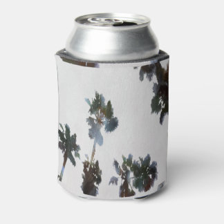 Vacation Tropical Palms Artistic Watercolor Can Cooler