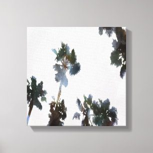 Vacation Tropical Palms Artistic Watercolor Canvas Print