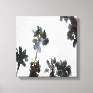 Vacation Tropical Palms Artistic Watercolor  Canvas Print