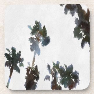 Vacation Tropical Palms Artistic Watercolor Coaster