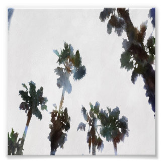 Vacation Tropical Palms Artistic Watercolor  Photo Print