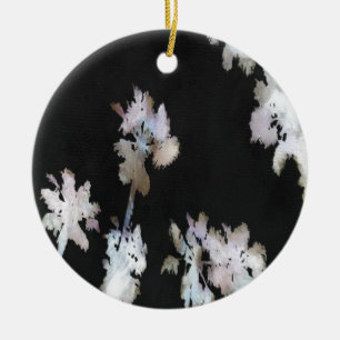 Vacation Tropical Palms Artistic Watercolor Silhou Ceramic Tree Decoration