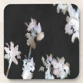 Vacation Tropical Palms Artistic Watercolor Silhou Coaster