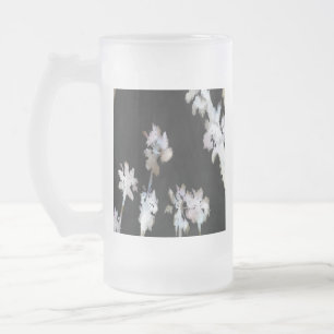 Vacation Tropical Palms Artistic Watercolor Silhou Frosted Glass Beer Mug