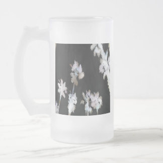 Vacation Tropical Palms Artistic Watercolor Silhou Frosted Glass Beer Mug
