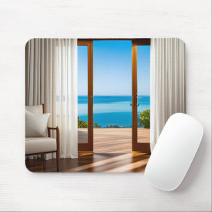Vacation Tropical View In Doorway Mouse Mat