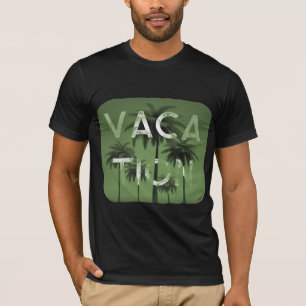 Vacation Typography Graphic Green White T-Shirt