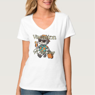 Vacation Waiting   Cute Robot Summer Women's V-Nec T-Shirt