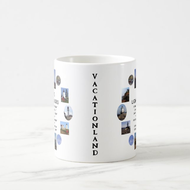 Vacationland Light Houses  Coffee Mug (Center)