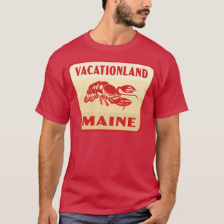 Vacationland Maine Retro Badge Tan T-Shirt