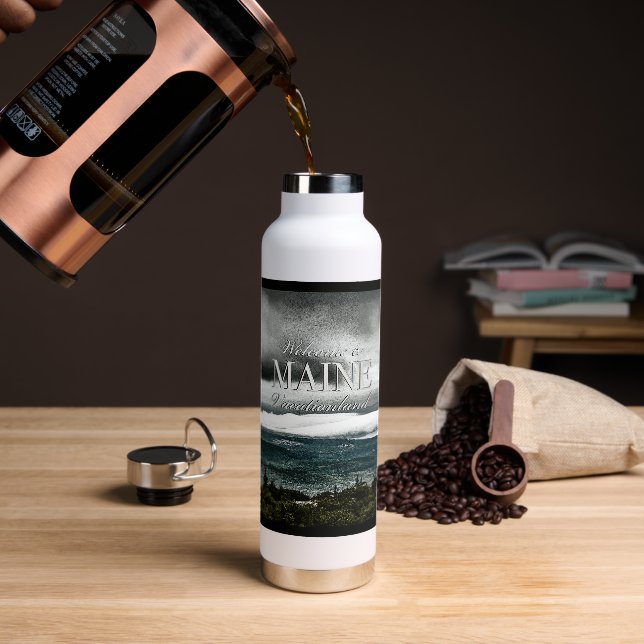 Vacationland, Maine Water Bottle (Coffee)