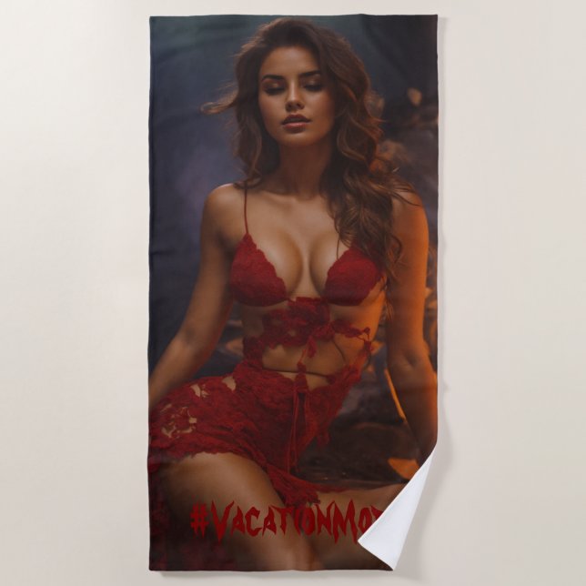 #VacationMode Beach Towel (Front)