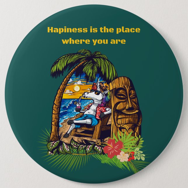vacations button unicorn (Front)