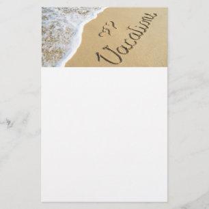 Vacations carved sign on the beach sand flyer