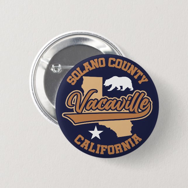 Vacaville,California 6 Cm Round Badge (Front & Back)