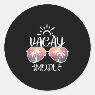 Vacay mode a cute holiday in summer sunset classic round sticker