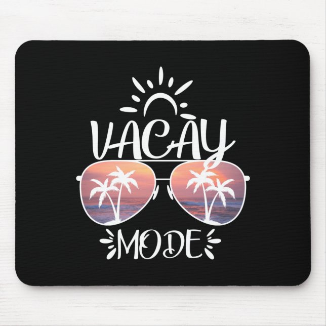Vacay mode a cute holiday in summer sunset mouse mat (Front)