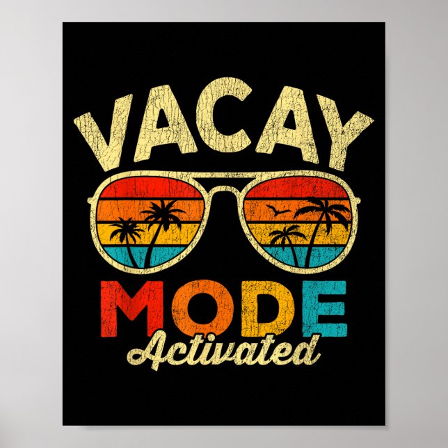 Vacay mode activated tropical beach summer poster (Front)