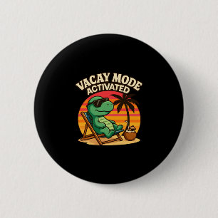 Vacay mode cute dinosaur - funny family vacation 6 cm round badge